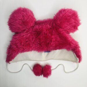FREAKS AND FRIENDS Plushy Furry Fuzzy Hat Ears Costume One Size Hot Pink Pom Pom